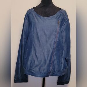 Nine West Denim Blue Asymmetrical Jacket